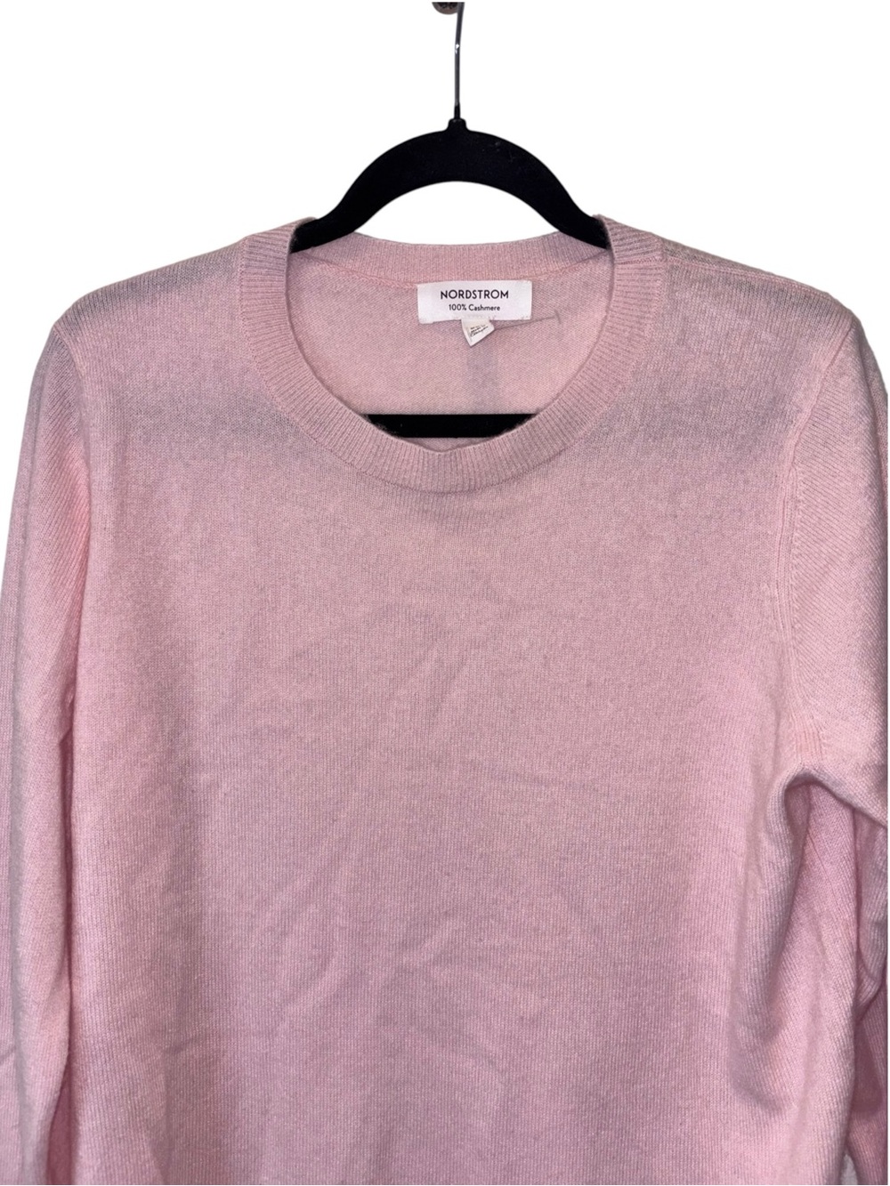 Nordstrom Light Pink 100% Cashmere Crewneck Long Sleeve Sweater Size XXL - Picture 4 of 12